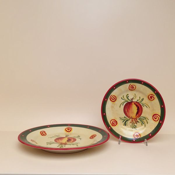 SET OF DINNER PLATES CM.28D. DESIGN: MELAGRANA (POMEGRANATE)